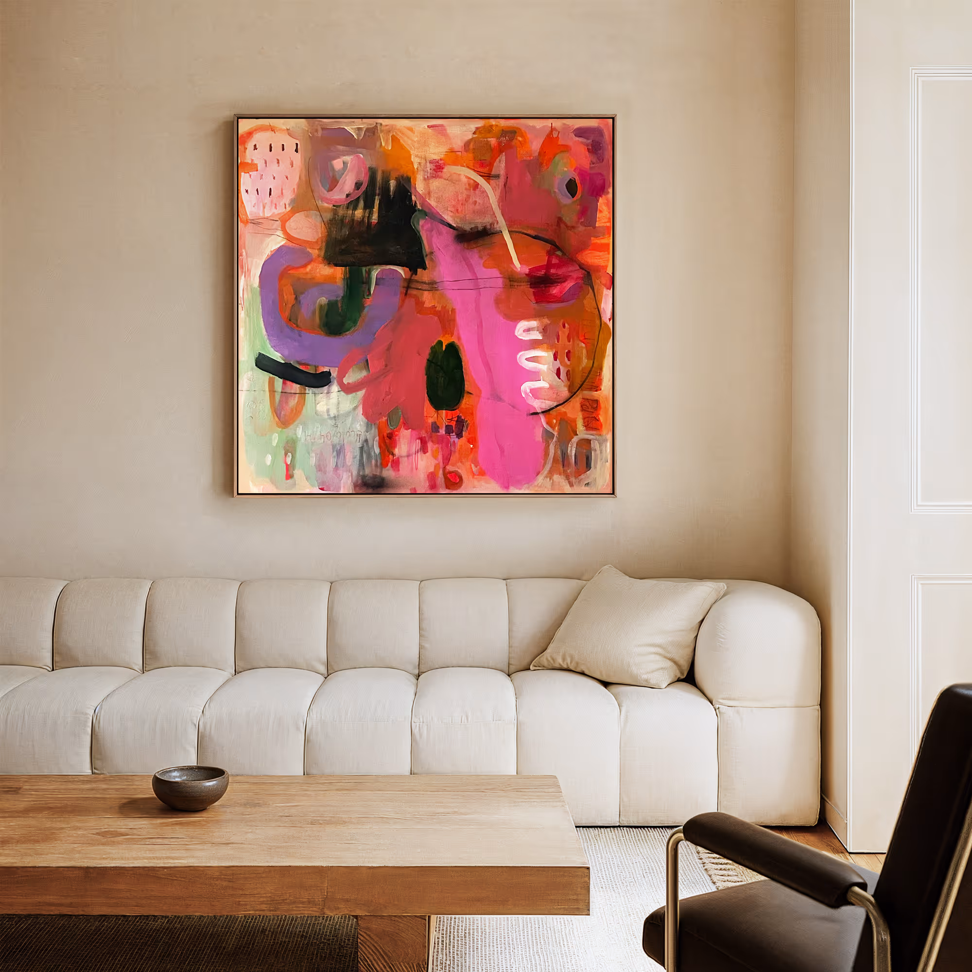 Amizade-Manu-de-Assis-mixed-media-on-streched-canvas-130x130cm-framed-2