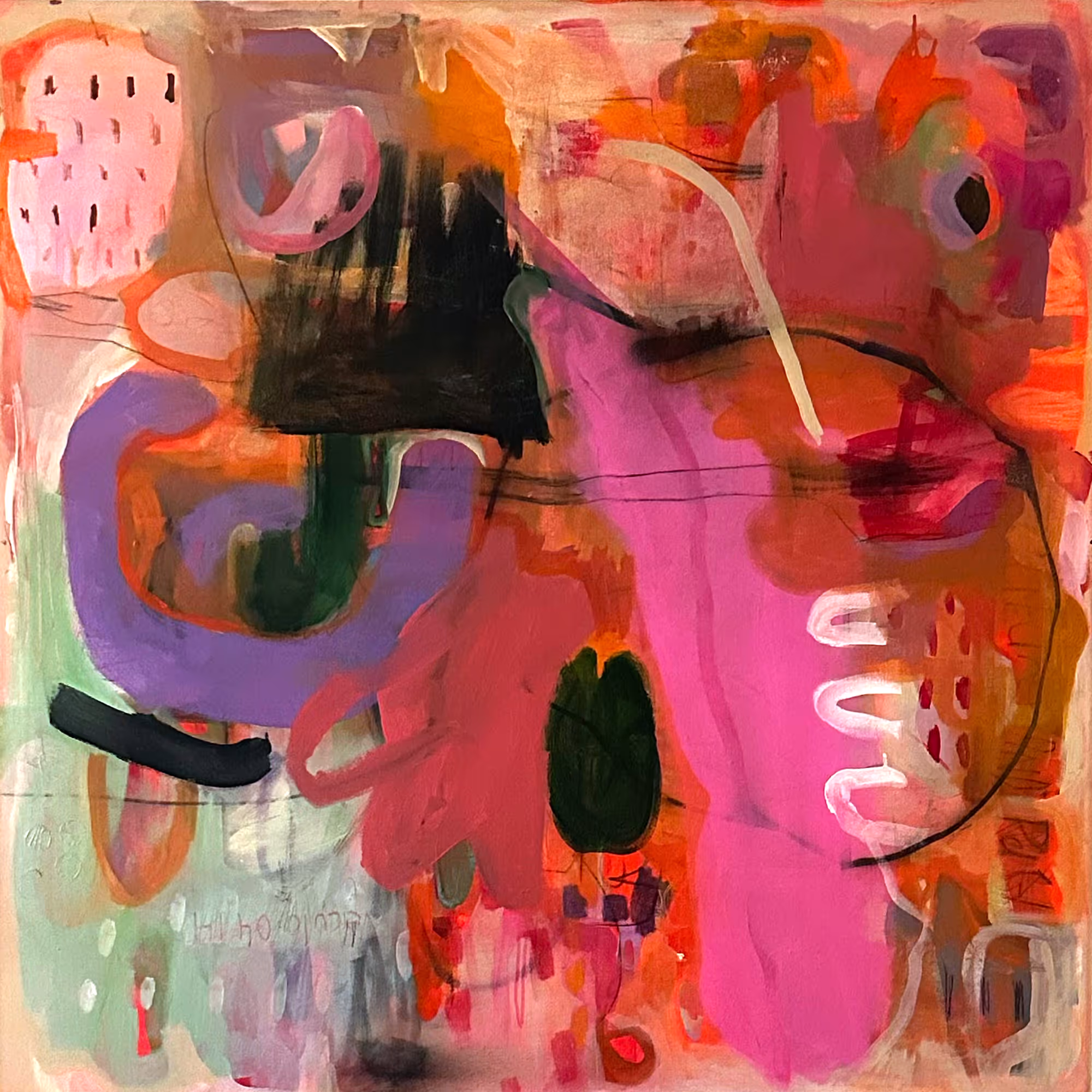 Amizade-Manu-de-Assis-mixed-media-on-streched-canvas-130x130cm