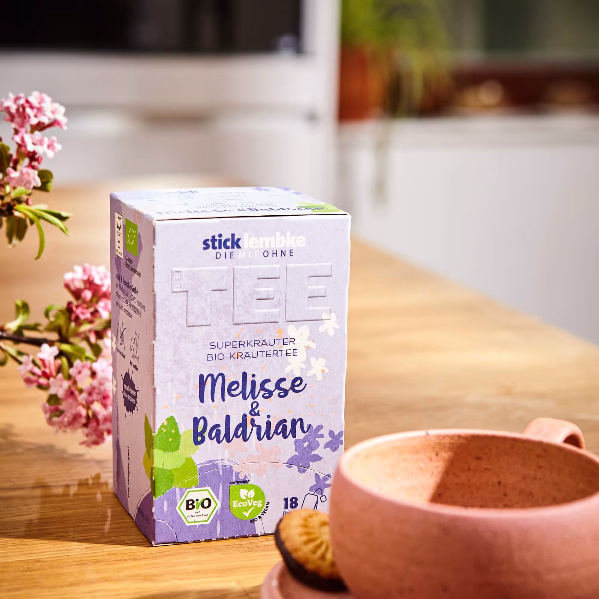 stick&lembke Superkräuter Bio-Kräutertee Melisse & Baldrian – Verpackungsdesign von Manu de Assis
