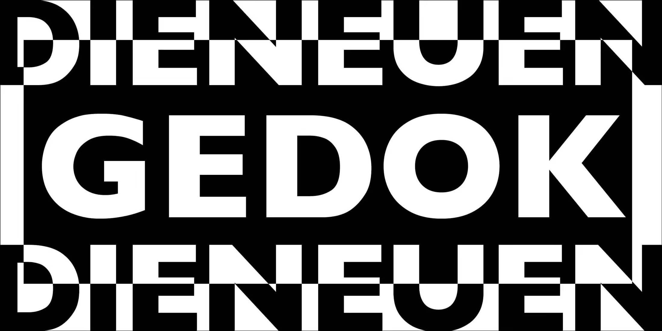 Typografie-Detail »DIE NEUEN – GEDOK« in kontrastreichem Schwarz-Weiß – Plakatdesign von Manu de Assis